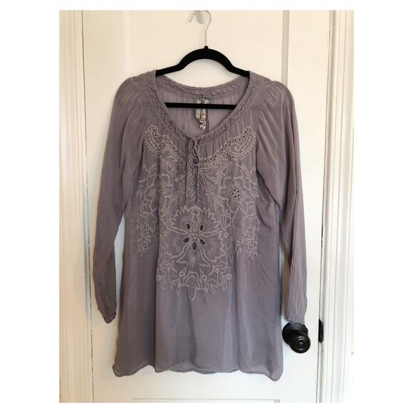 Johnny Was Tops - Johnny Was Embroidered Tunic Rayon Blouse